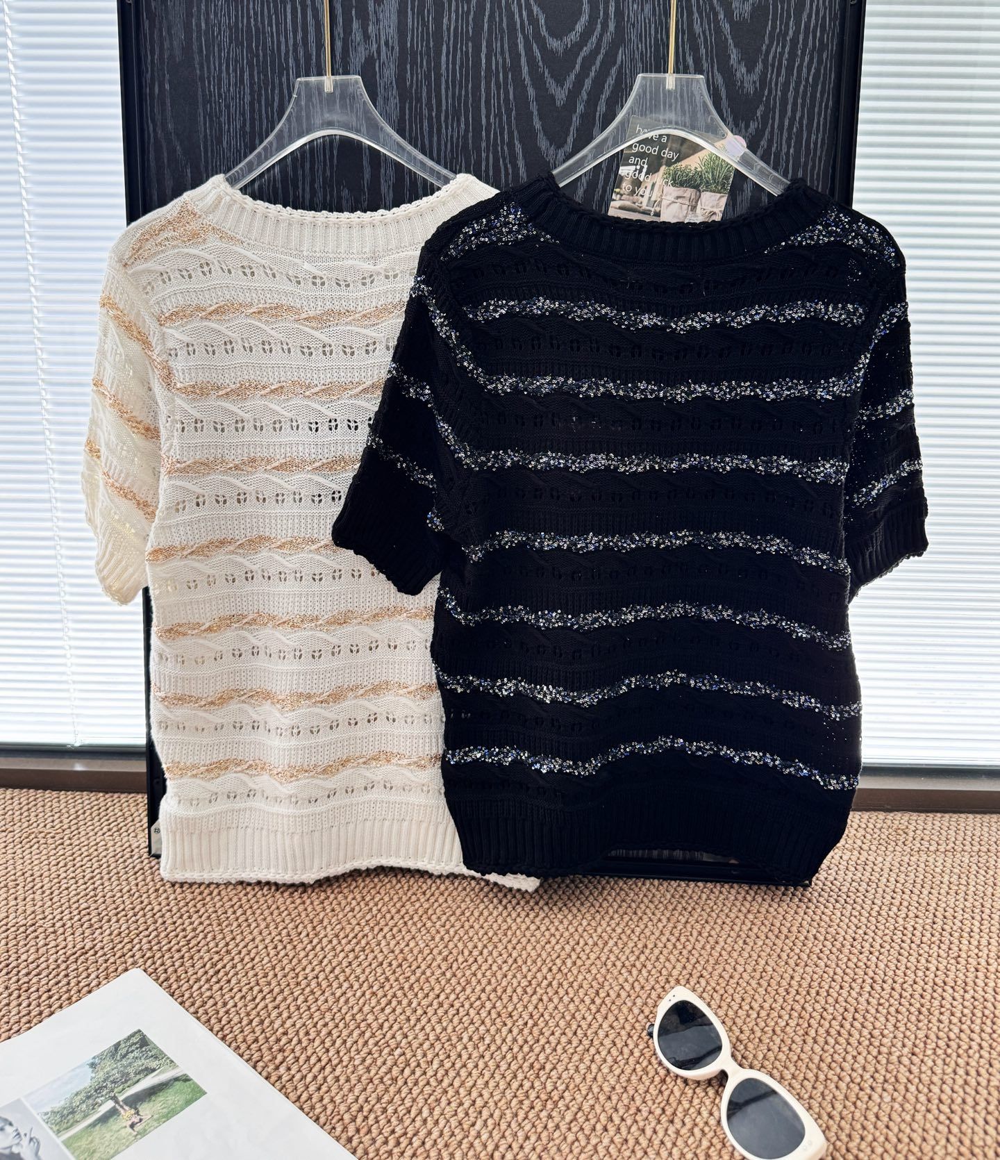 シャネル ニット 半袖Tシャツ オシャレ レディース A30860