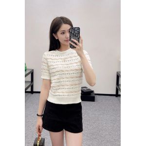 シャネル ニット 半袖Tシャツ オシャレ レディース A30860