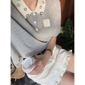 ロエベ ポロ半袖シャツ ショート レディース 可愛い A30862