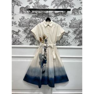 ディオール ワンピース プリント ベルト付きドレス オシャレ A30875