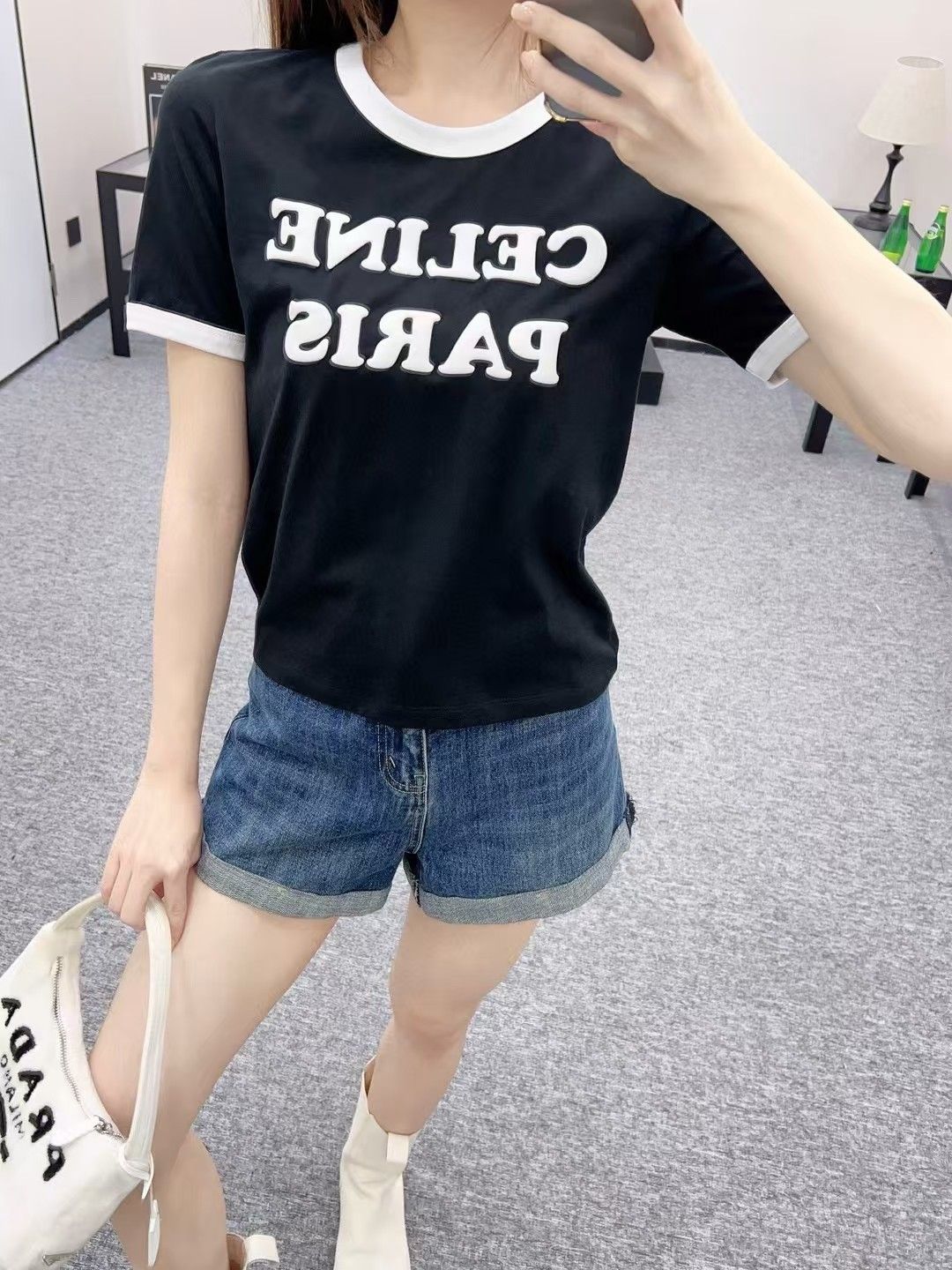 セリーヌ 半袖tシャツ プリント レディース向け A30905