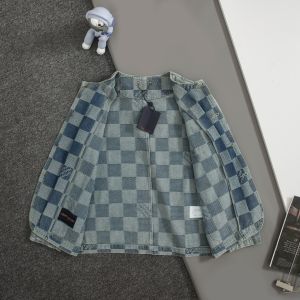 ルイヴィトン デニムジャケット ダミエ柄 クルーネック 超高品質 A30934