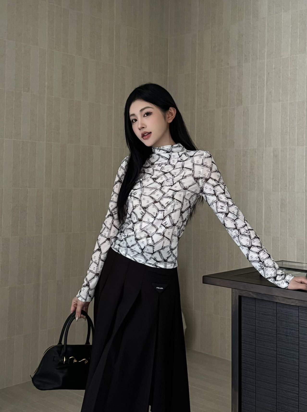 シャネル 長袖tシャツ スリムフィット レディース オシャレ A30968