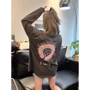 クロムハーツ 長袖Tシャツ ピンク+グレー 高級感 A30961