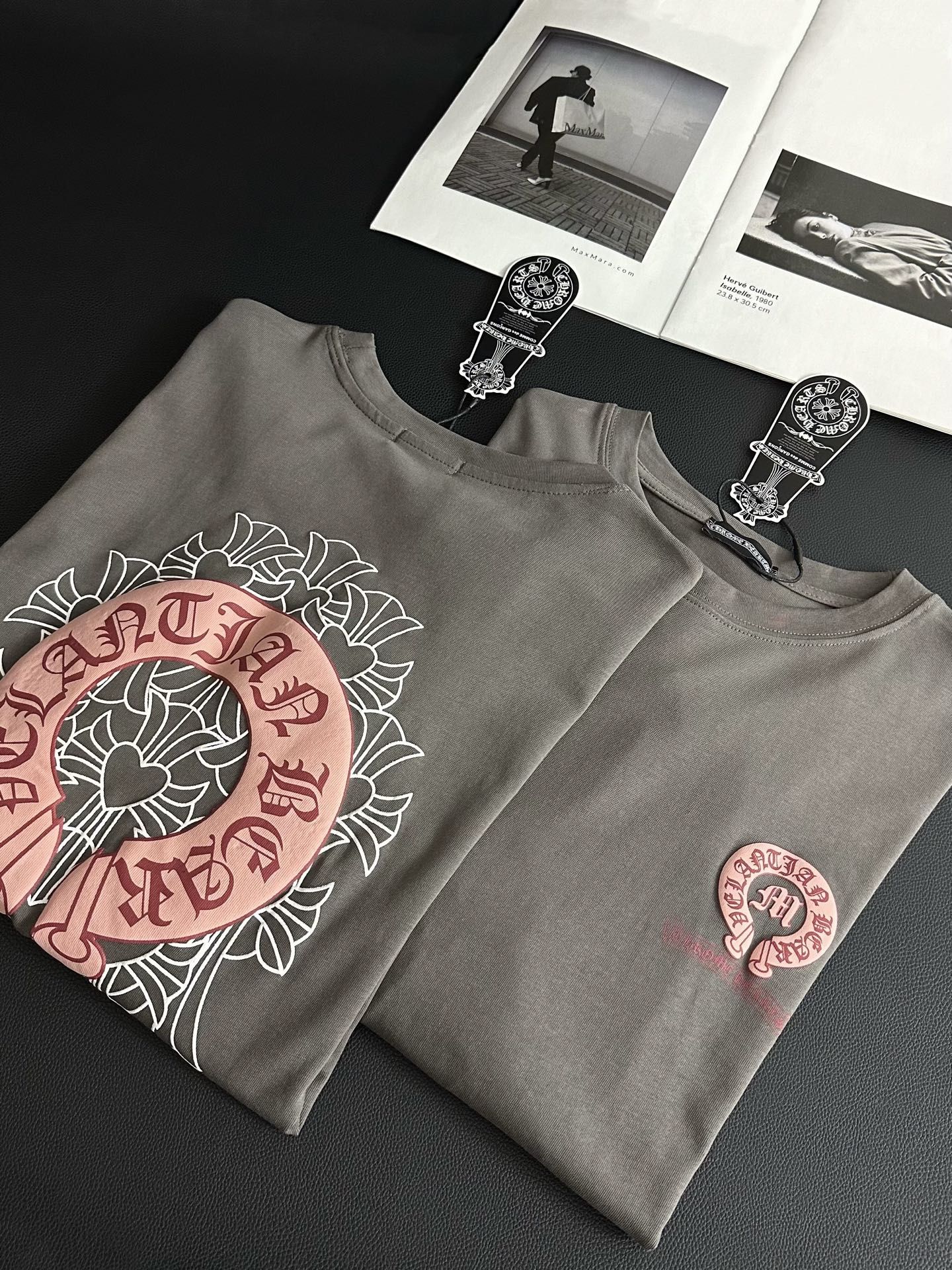 クロムハーツ 長袖Tシャツ ピンク+グレー 高級感 A30961