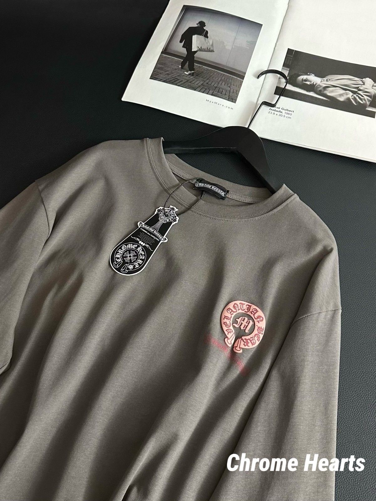 クロムハーツ 長袖Tシャツ ピンク+グレー 高級感 A30961