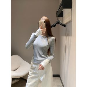 ミュウミュウ ラウンドネック 長袖Tシャツ レディース向け A30804_1