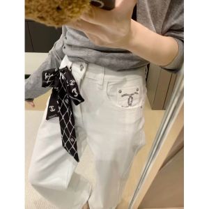 シャネル デニムストレートパンツ スカーフ付き オシャレ A31003