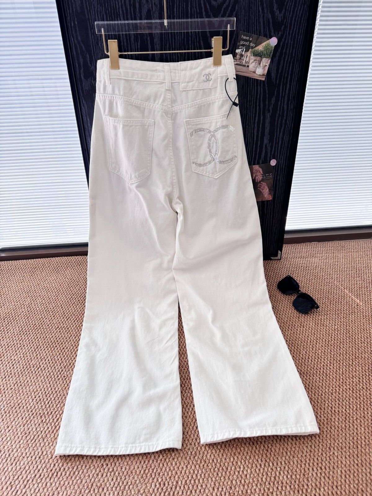 シャネル デニムストレートパンツ スカーフ付き オシャレ A31003