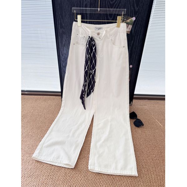 シャネル デニムストレートパンツ スカーフ付き オシャレ A31003