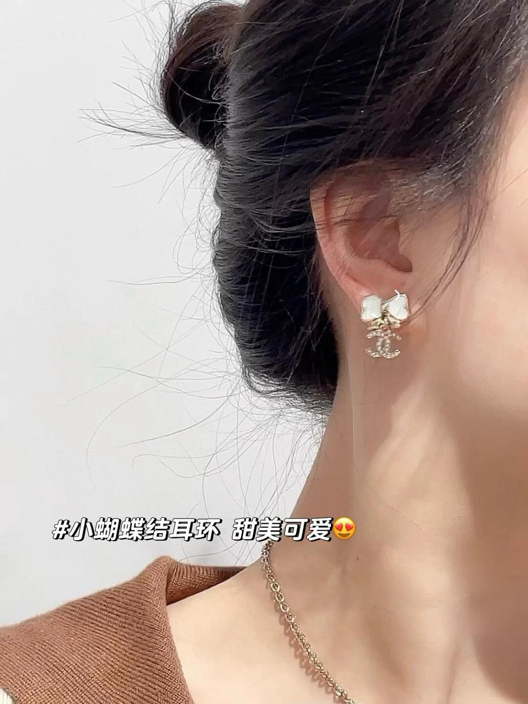 シャネル ピアス ホワイト リボン 可愛い A31021