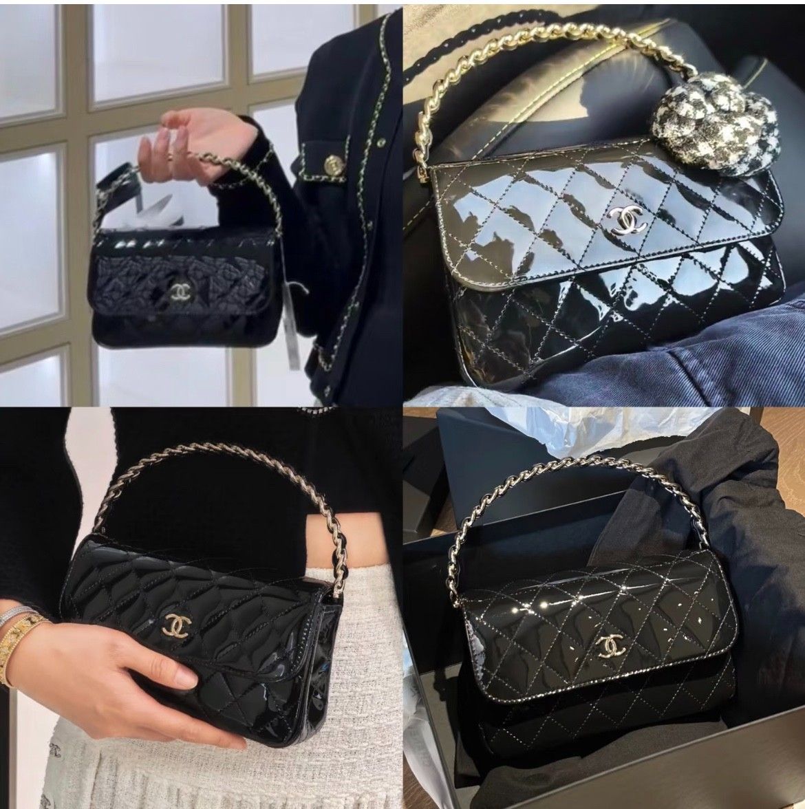シャネル ハンドバッグ パテントレザー オシャレ A31033