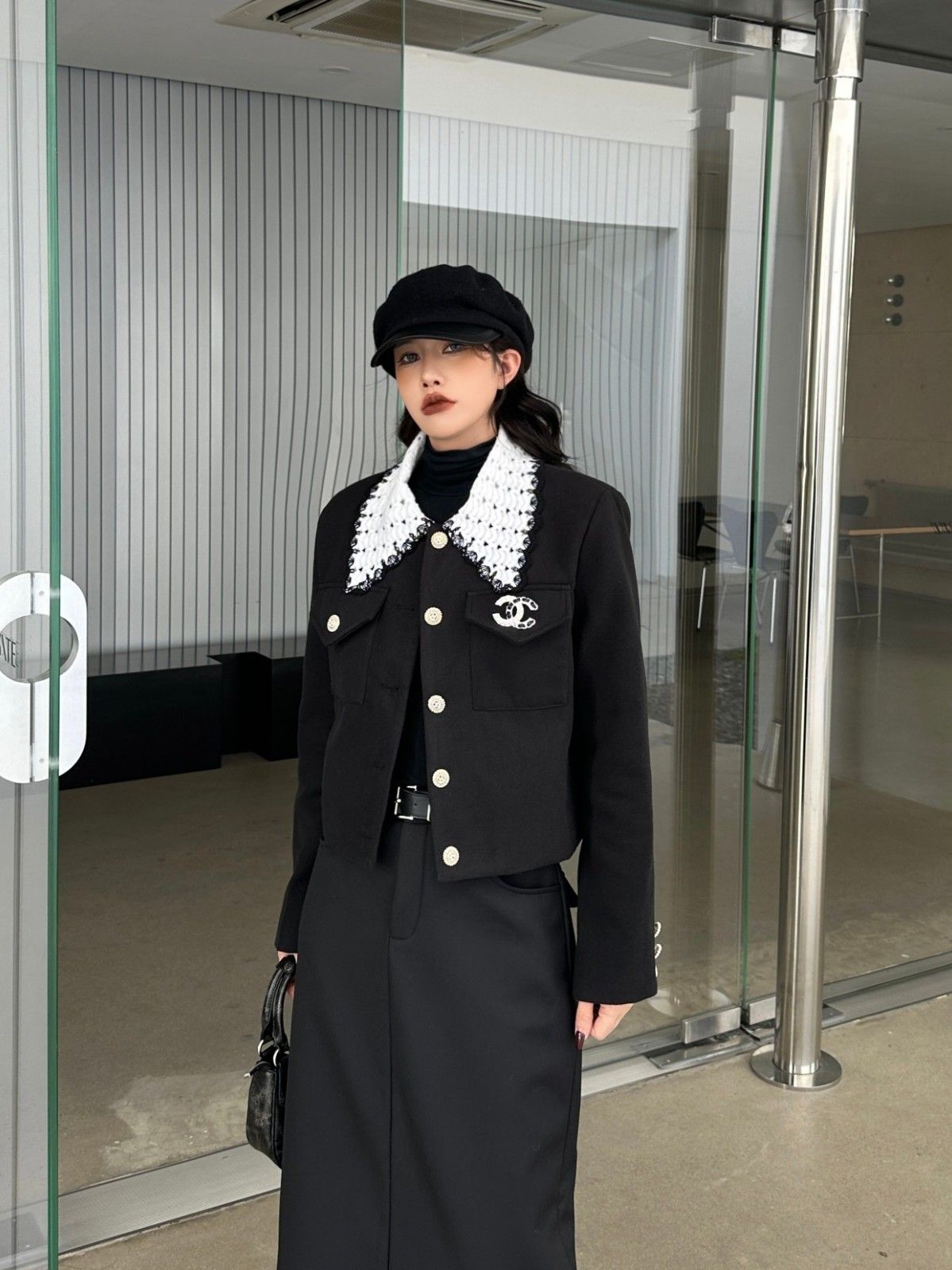 シャネル ジャケット ブローチ付き オシャレ A31042