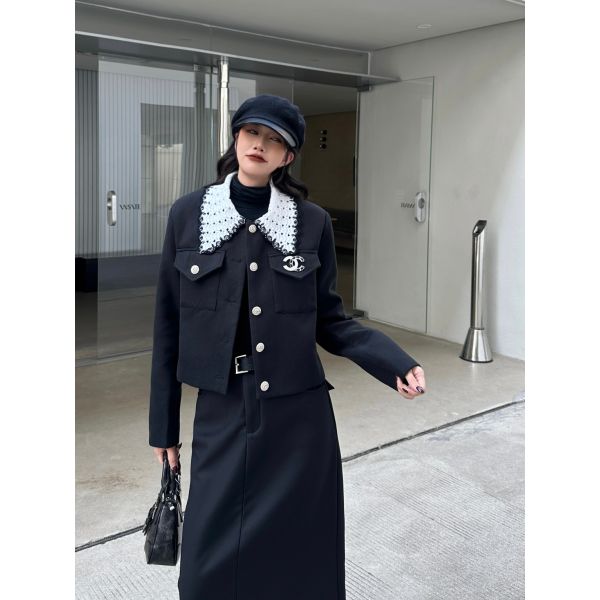 シャネル ジャケット ブローチ付き オシャレ A31042