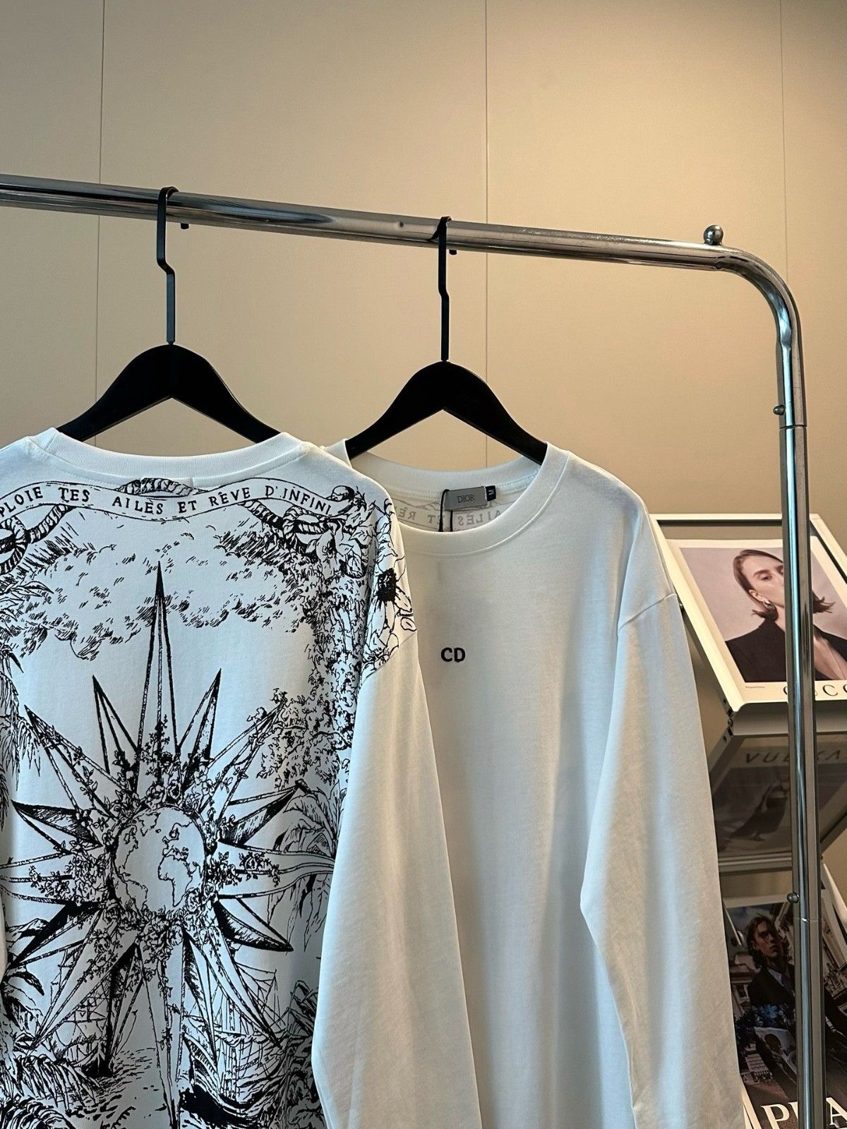 ディオール 長袖Tシャツ ロンT レディース 刺繍ロゴ A31051