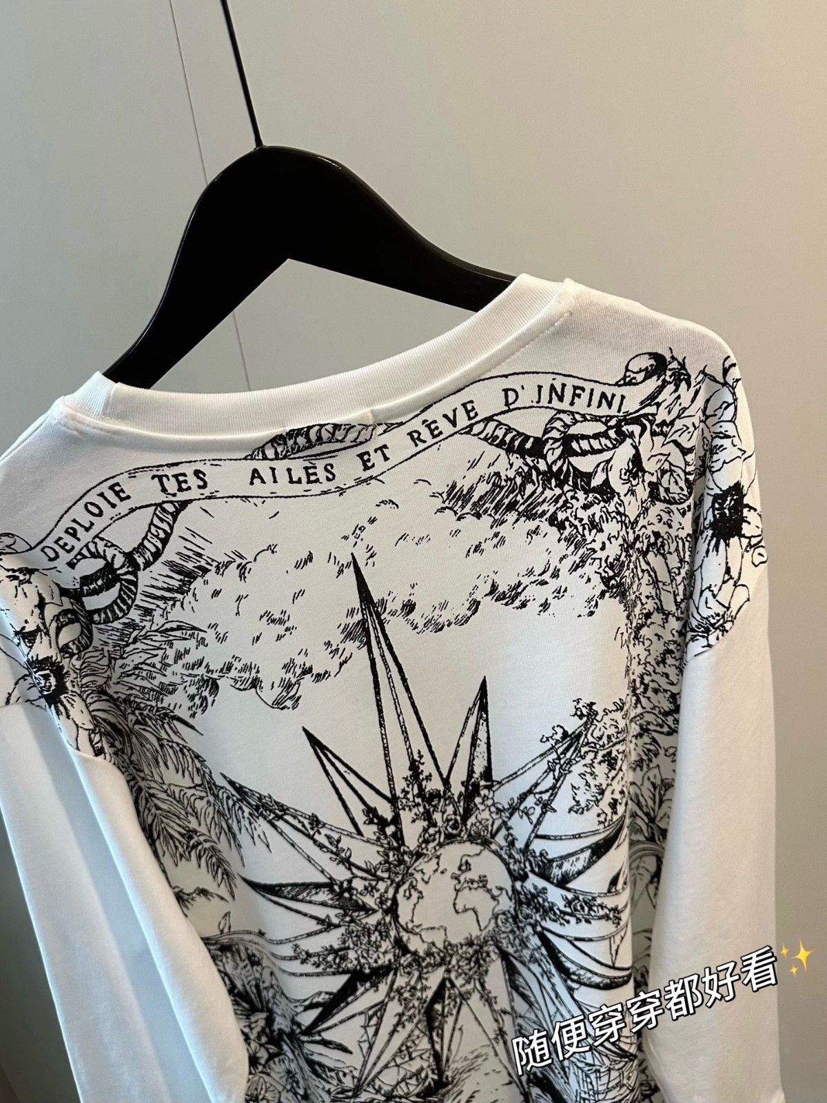 ディオール 長袖Tシャツ ロンT レディース 刺繍ロゴ A31051