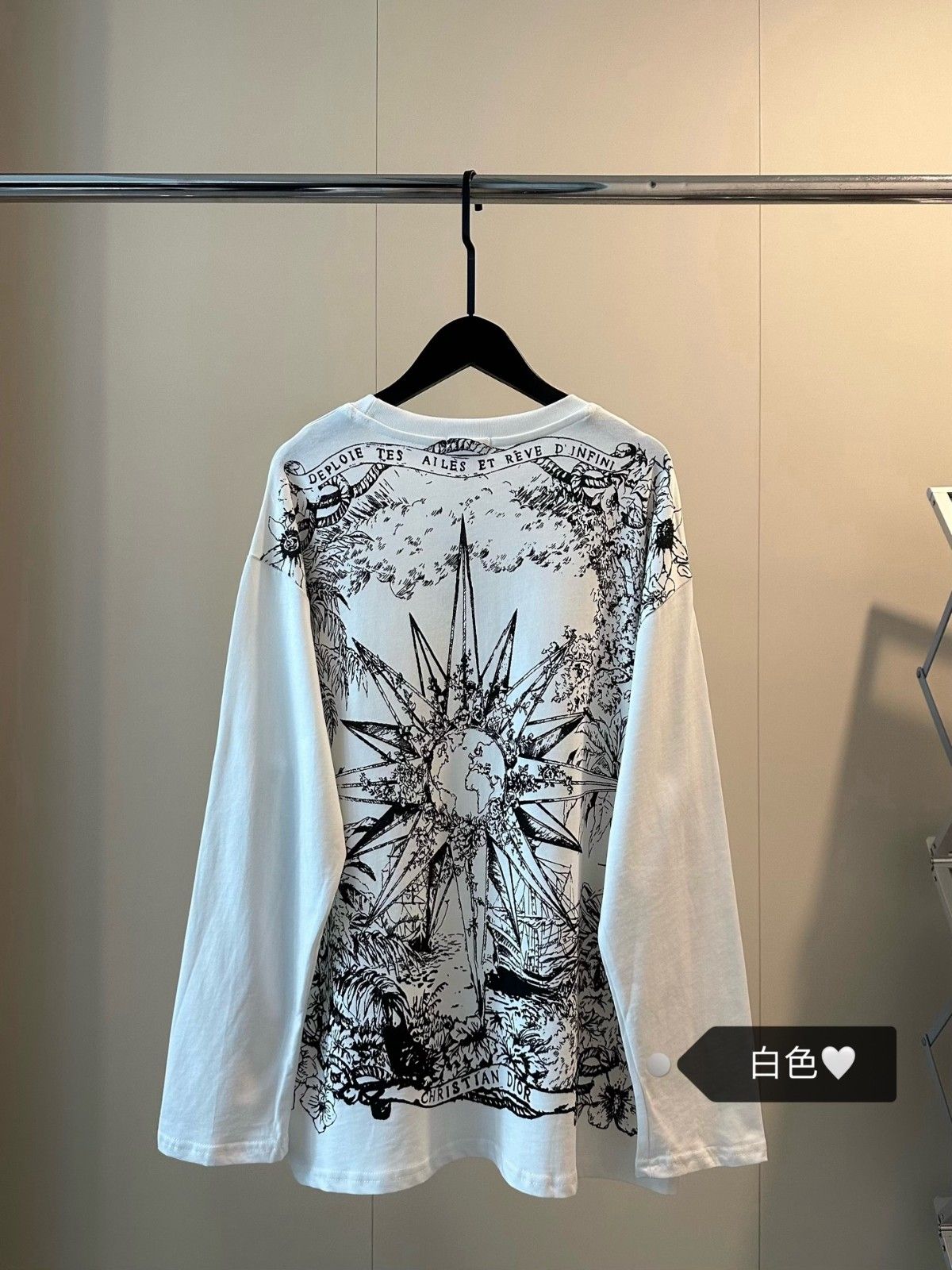 ディオール 長袖Tシャツ ロンT レディース 刺繍ロゴ A31051
