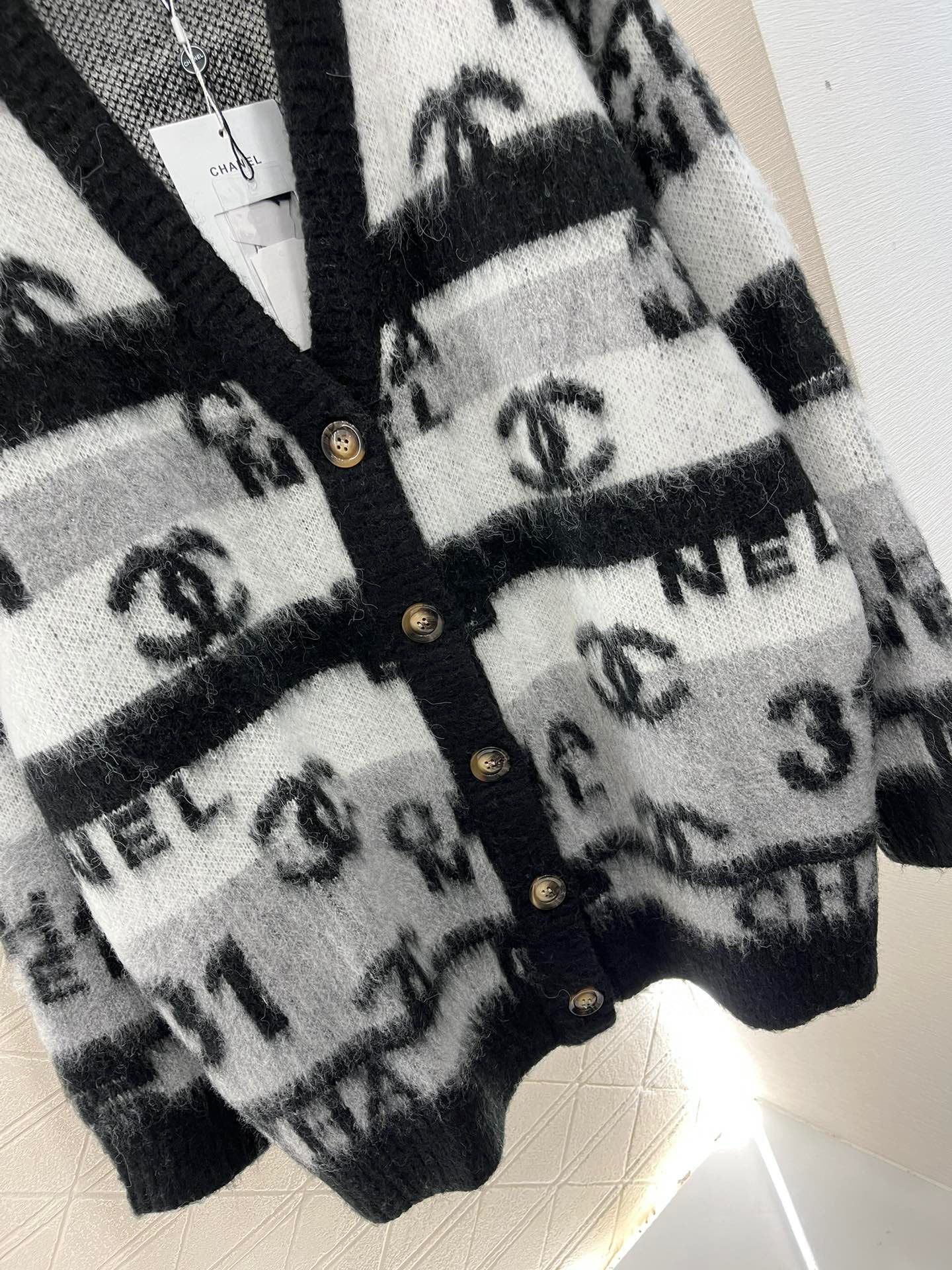 シャネル ニットカーディガン ゆったり ファション A31076