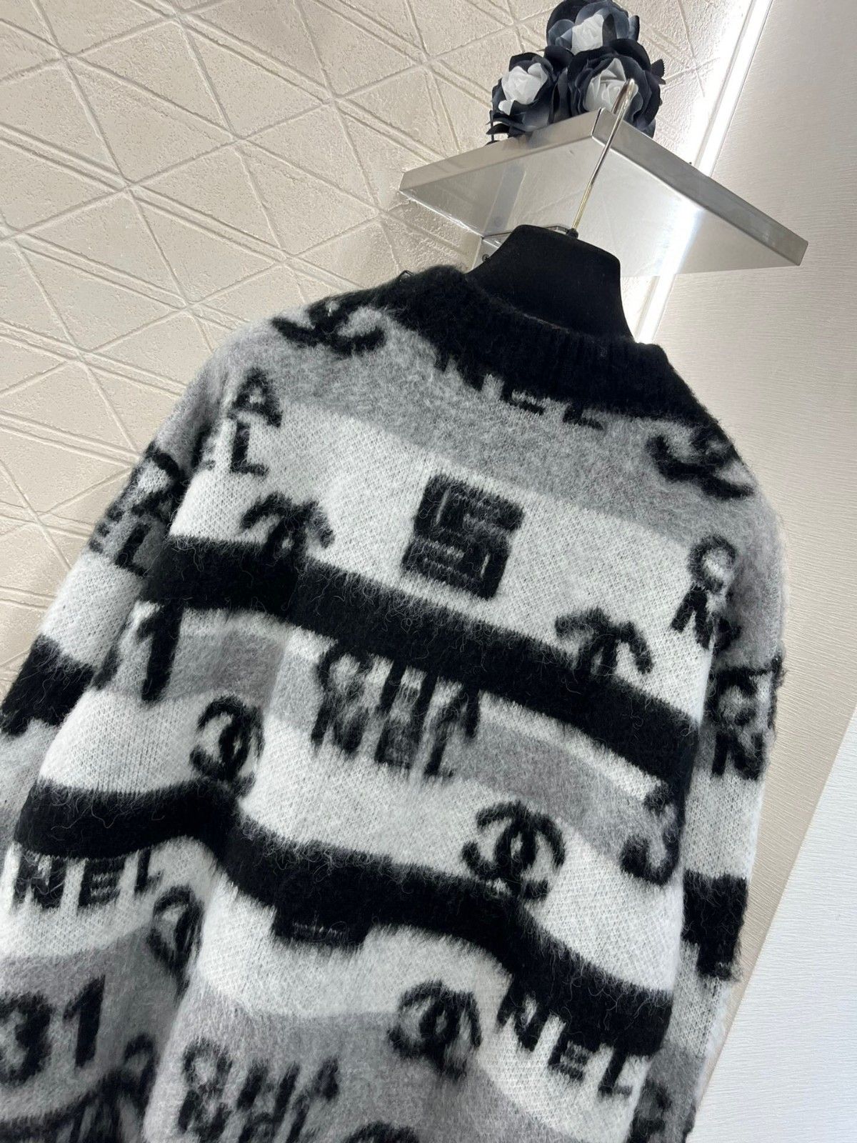 シャネル ニットカーディガン ゆったり ファション A31076