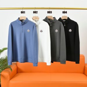 モンクレール 長袖Tシャツ ハーフジップ メンズ 刺繍ロゴ A31082