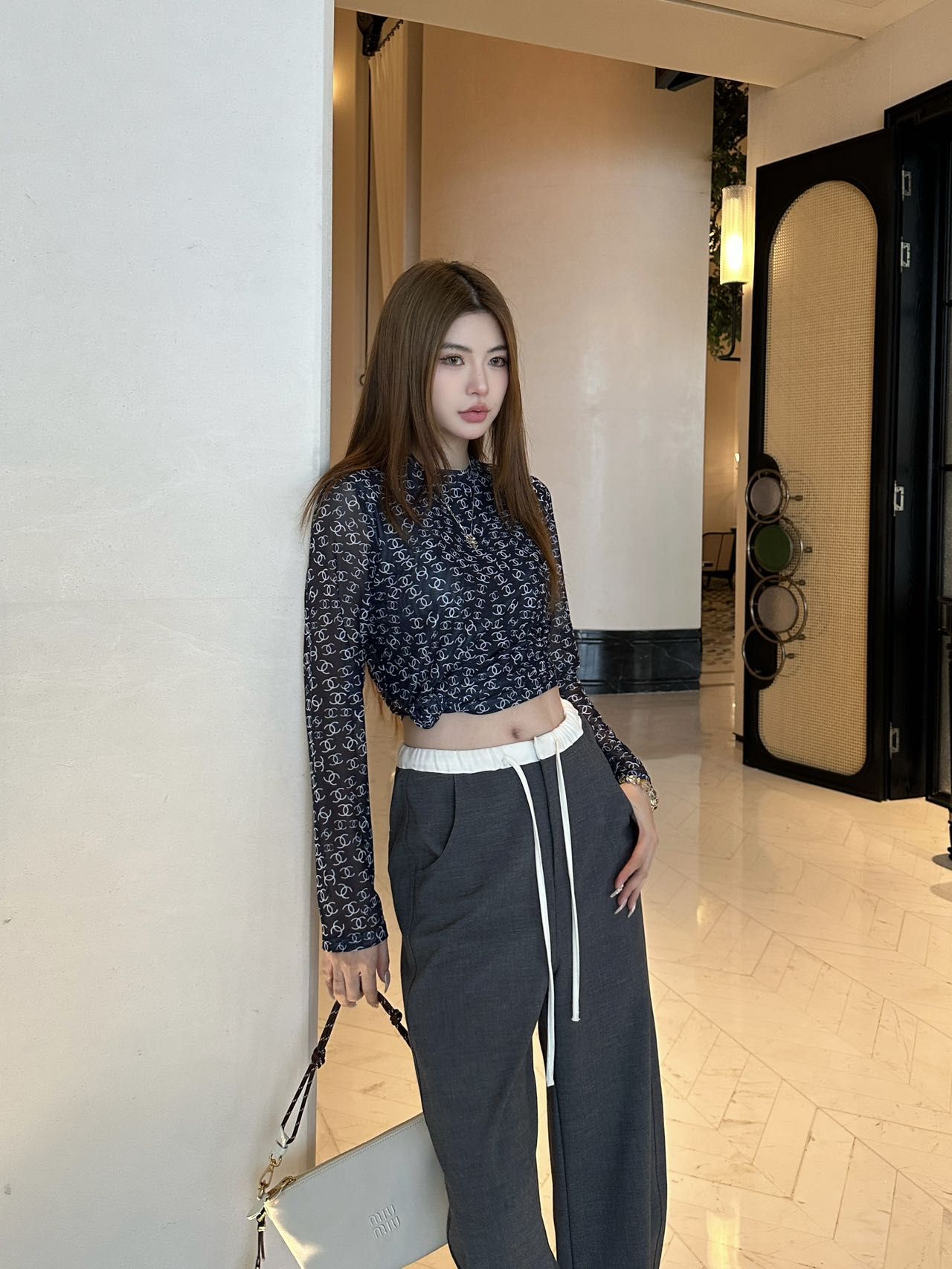 シャネル メッシュTシャツ 長袖 レディース A31108