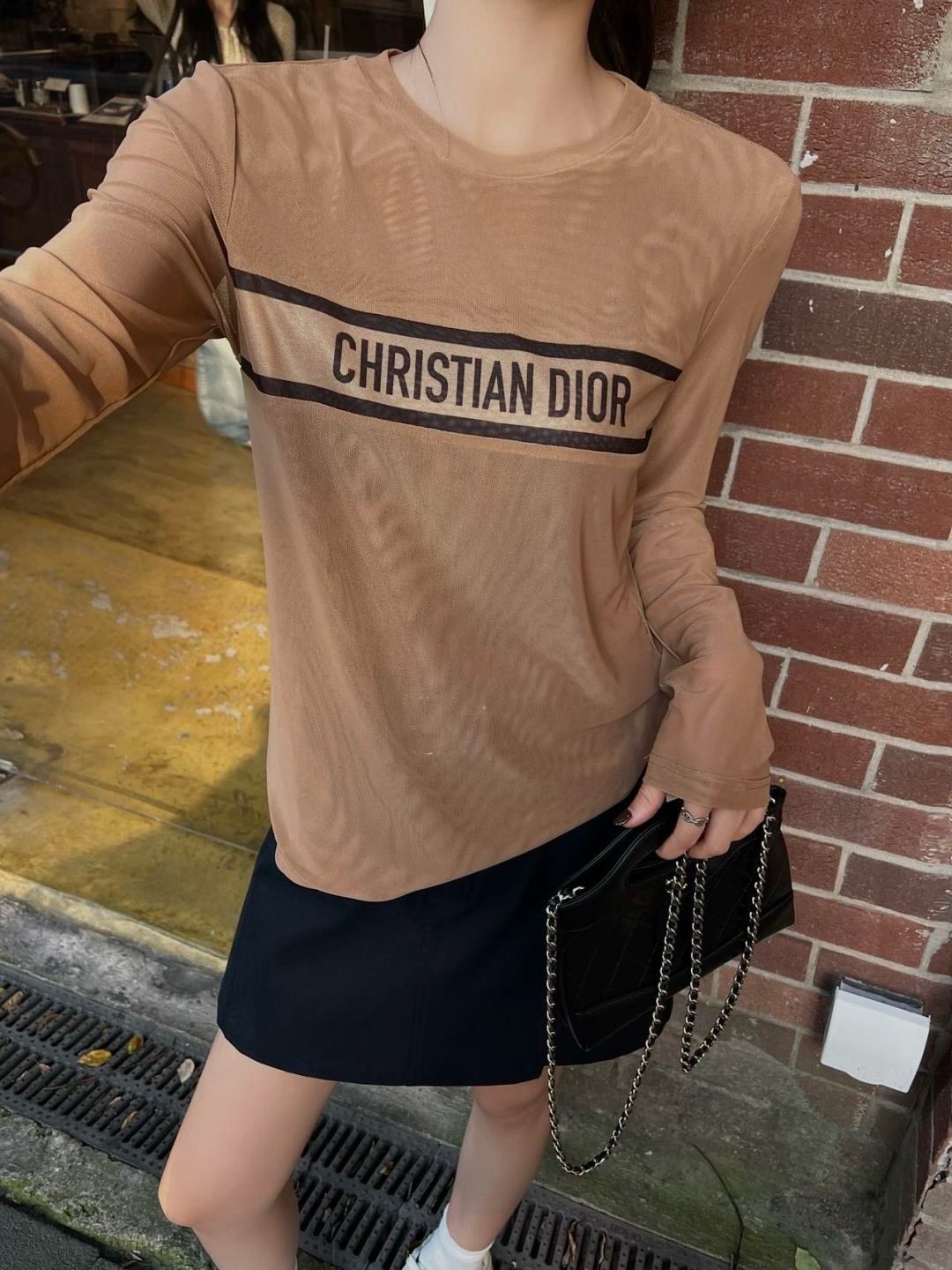 ディオール メッシュTシャツ 長袖 レディース A31113