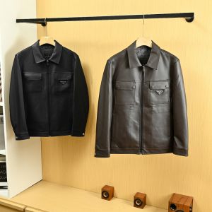 プラダ レザージャケット ビジネス風 メンズ カジュアル A31128