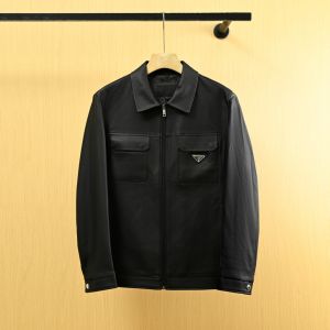 プラダ レザージャケット ビジネス風 メンズ カジュアル A31128