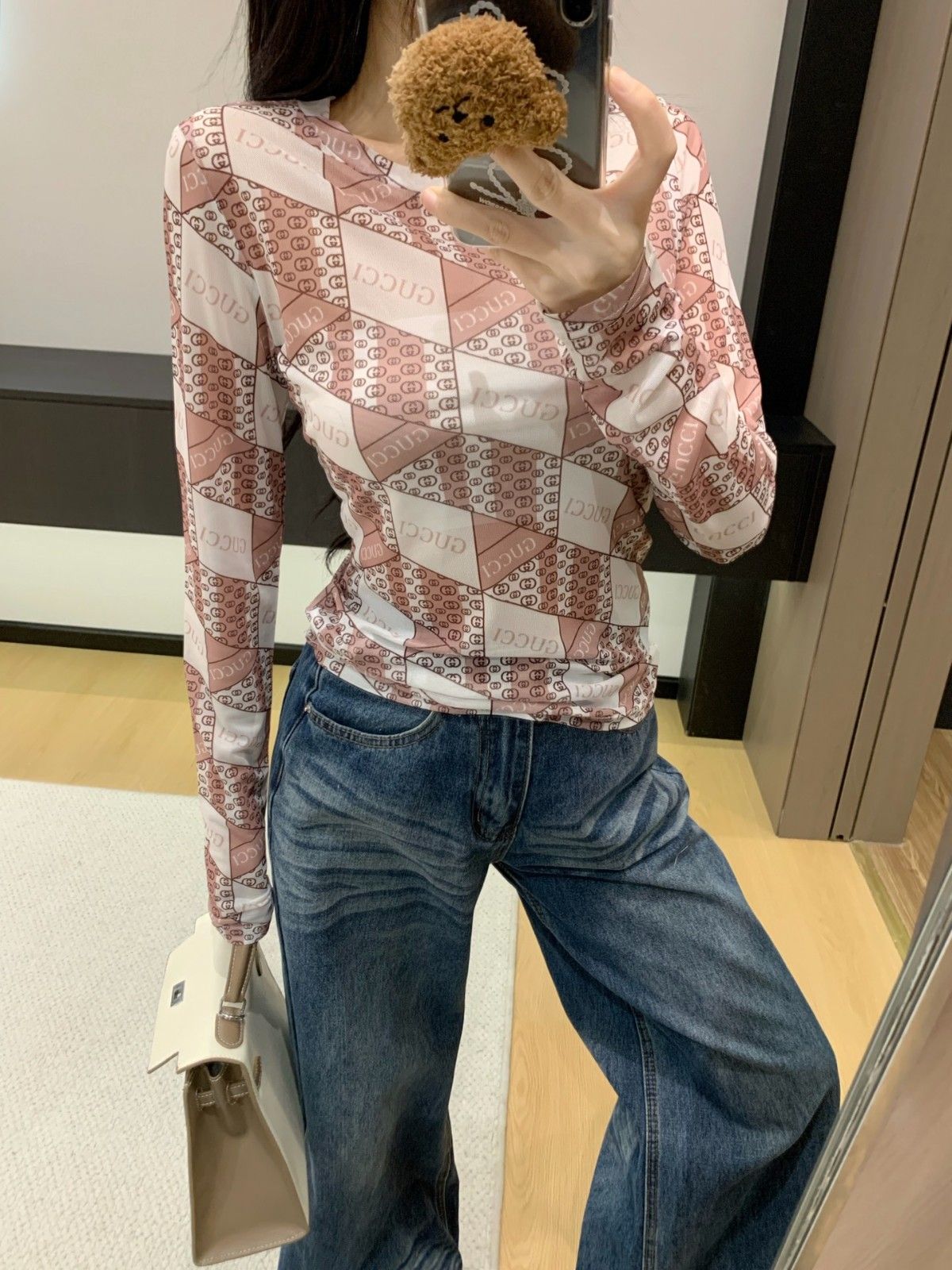 グッチ メッシュTシャツ 長袖 レディース A31158