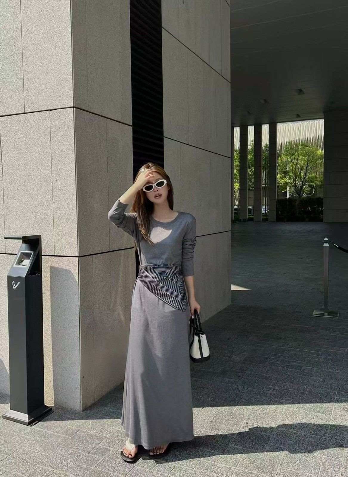 ロエベ ワンピース スカーフ付き ロングドレス オシャレ A31169