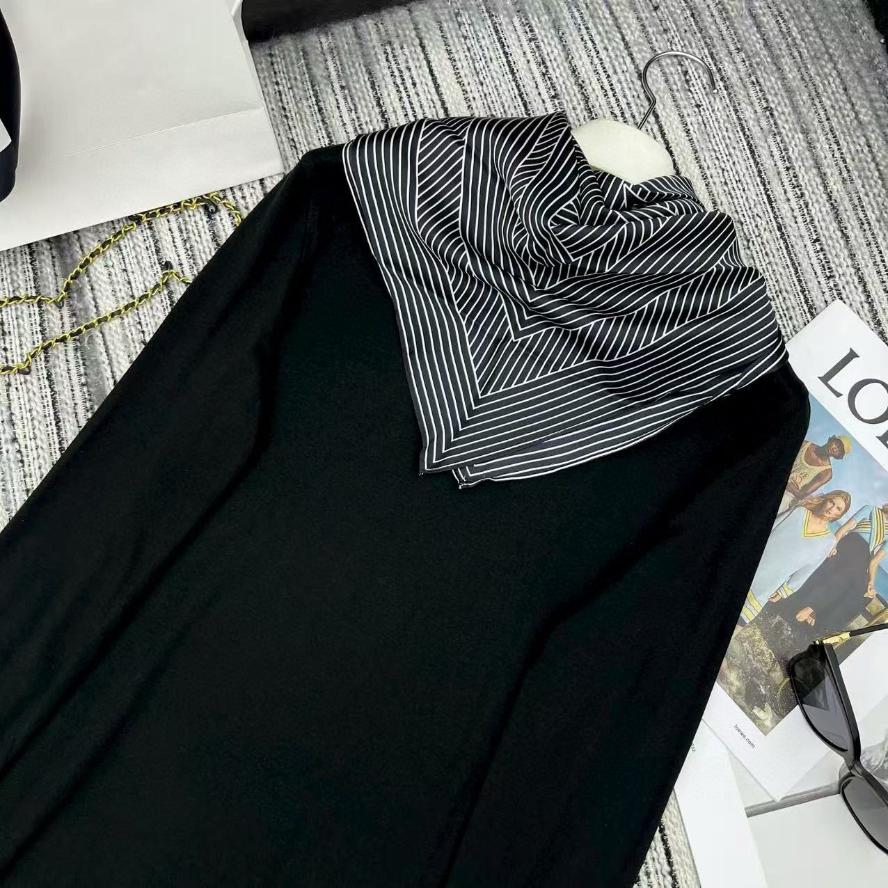ロエベ ワンピース スカーフ付き ロングドレス オシャレ A31169