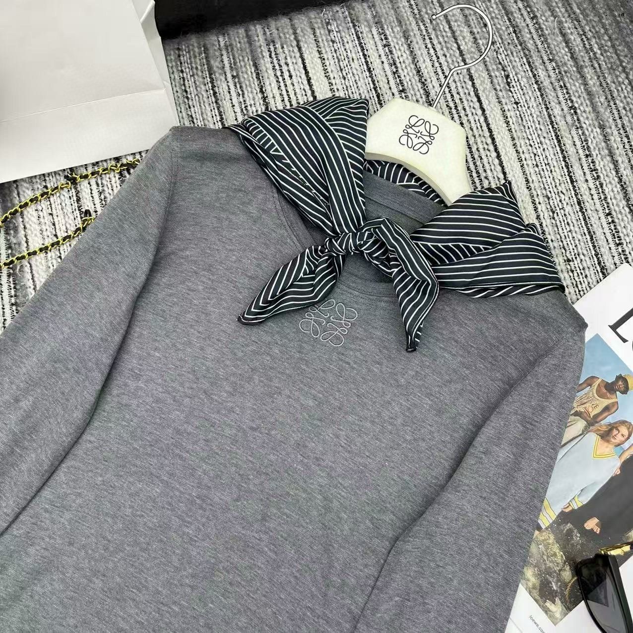 ロエベ ワンピース スカーフ付き ロングドレス オシャレ A31169