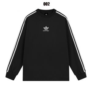 バレンシアガ アディダス 長袖Tシャツ プリント ラウンドネック A31184