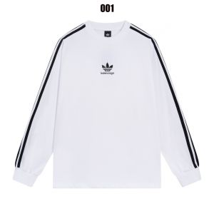 バレンシアガ アディダス 長袖Tシャツ プリント ラウンドネック A31184