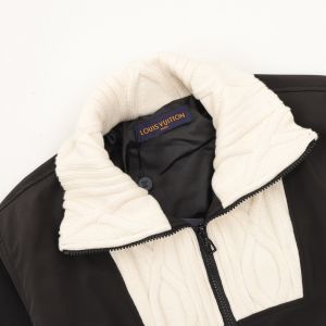 ルイヴィトン 拼接ジャケット ケーブルニット ハイネック 高品質 A31268