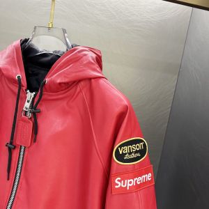Supreme x Vanson Leathers ジャケット レザー フード付き 高品質 A31293