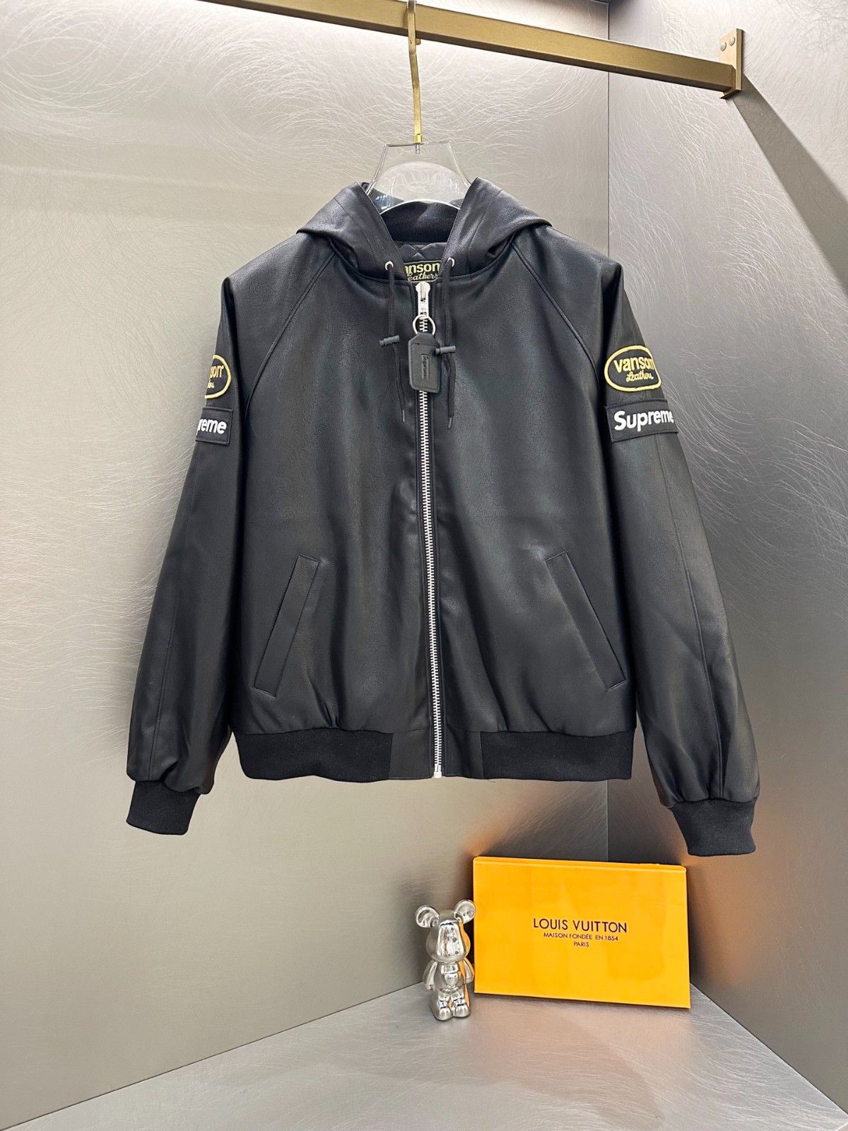 Supreme x Vanson Leathers ジャケット レザー フード付き 高品質 A31293