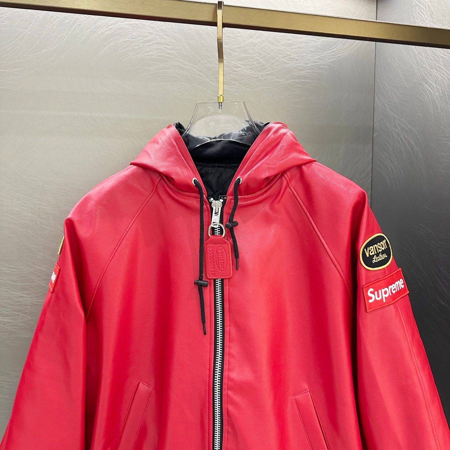 Supreme x Vanson Leathers ジャケット レザー フード付き 高品質 A31293