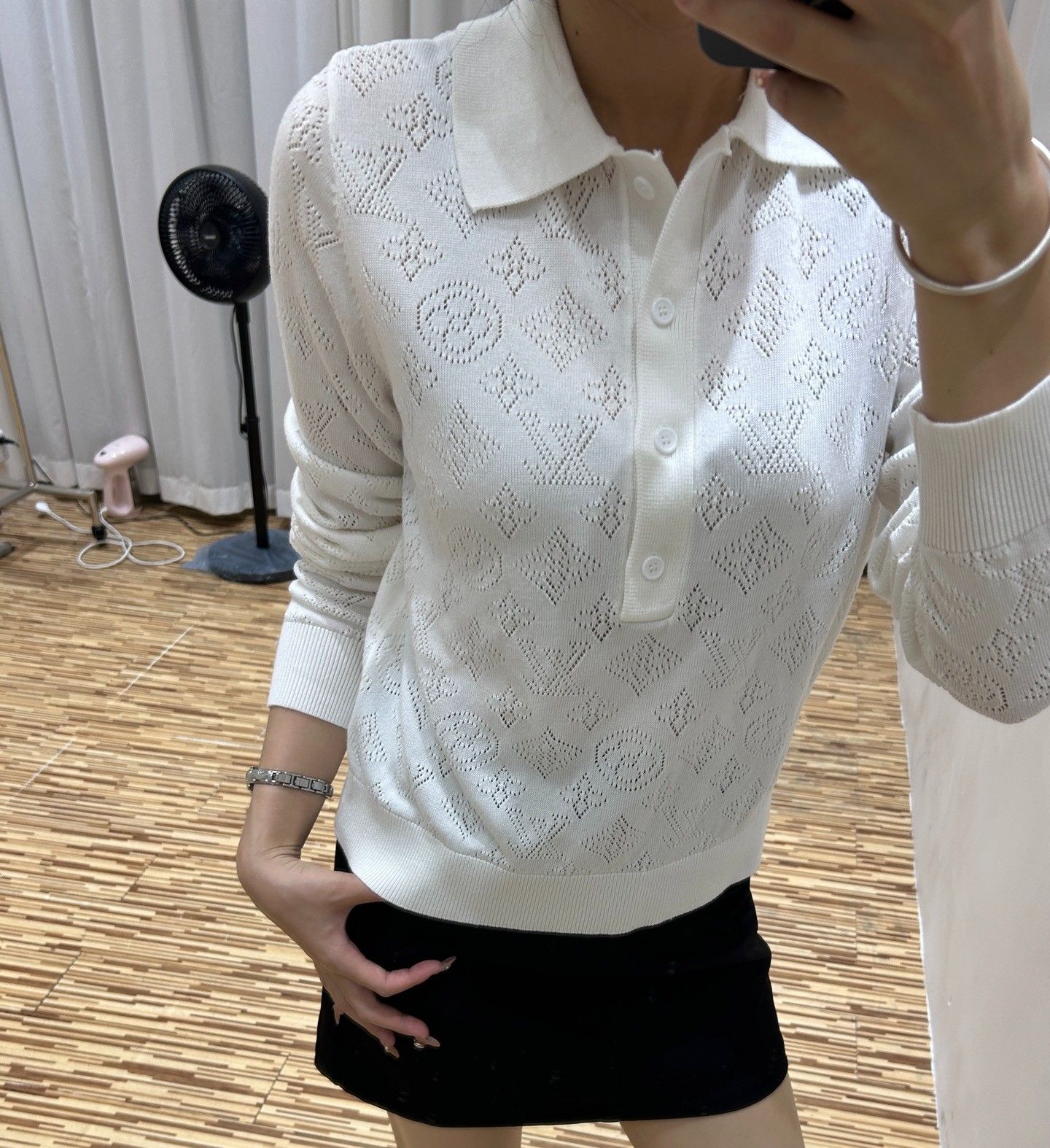 ルイヴィトン ニット 長袖 透かし編み レディース 高品質 A31367