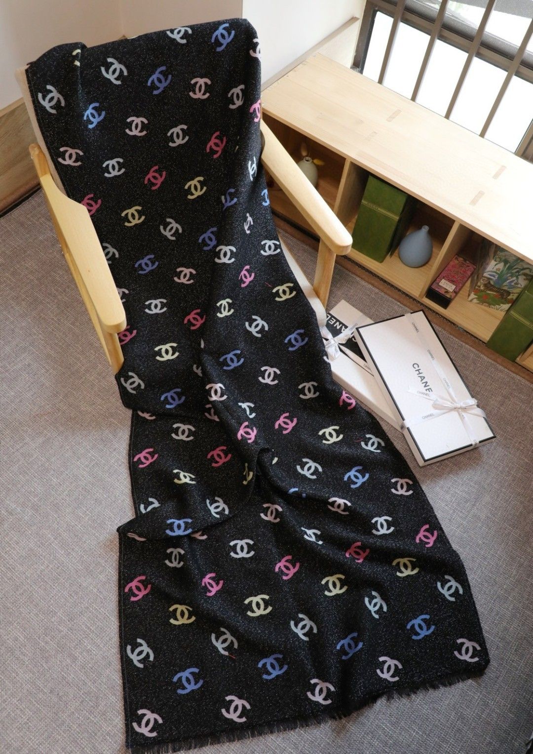 シャネル マフラー 秋冬 オシャレ A34375