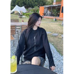 イヴ・サンローラン 長袖tシャツ プリント ゆったり A31377