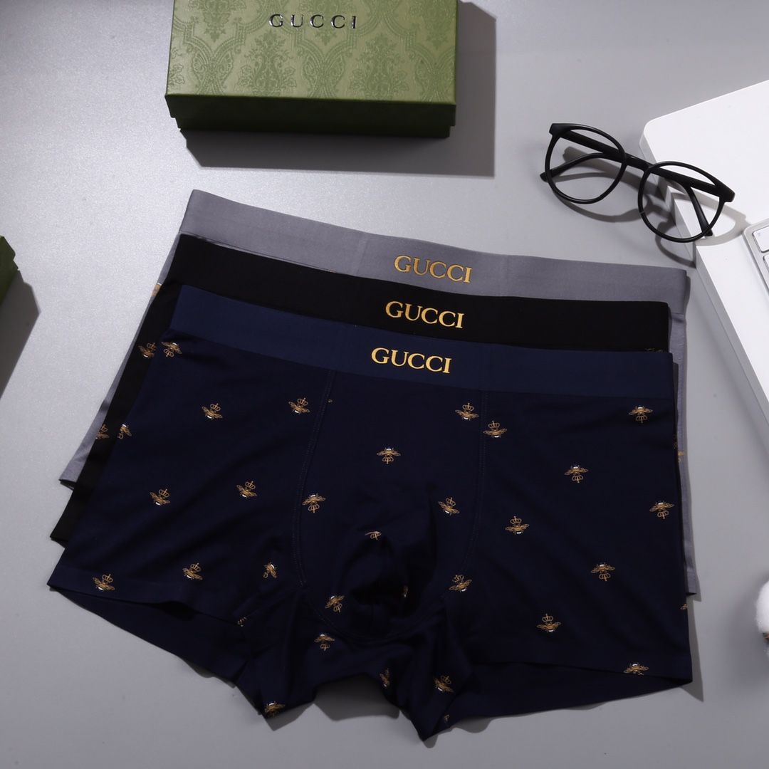 グッチボクサーパンツ メンズ 下着 3枚セット A31543