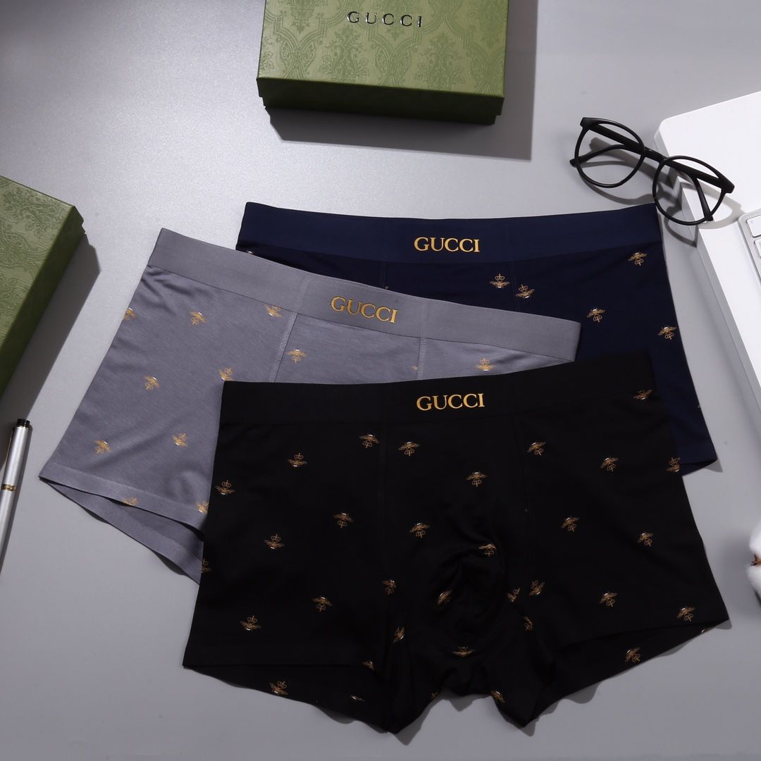 グッチボクサーパンツ メンズ 下着 3枚セット A31543