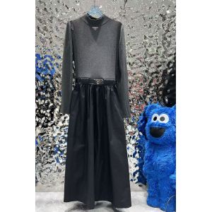 プラダ ワンピース 長袖 ベルト付き オシャレA31646