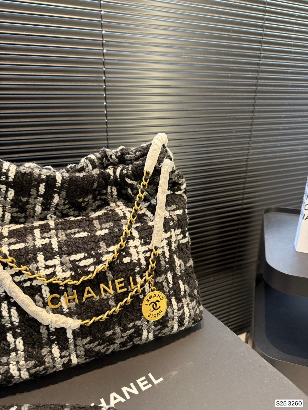 シャネル Chanel 22bag ツイード ショルダーバッグ A31678