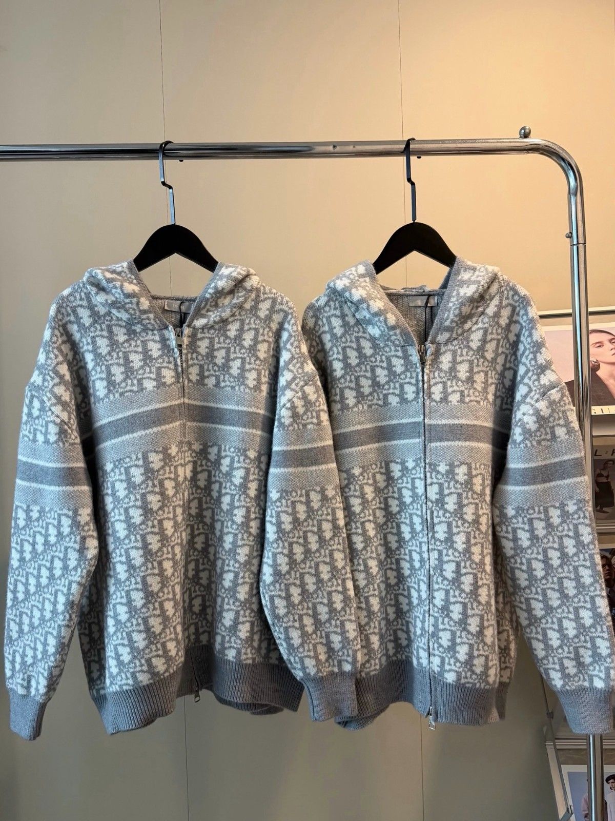 ディオール ニットジャケット 総柄 暖かい A31711