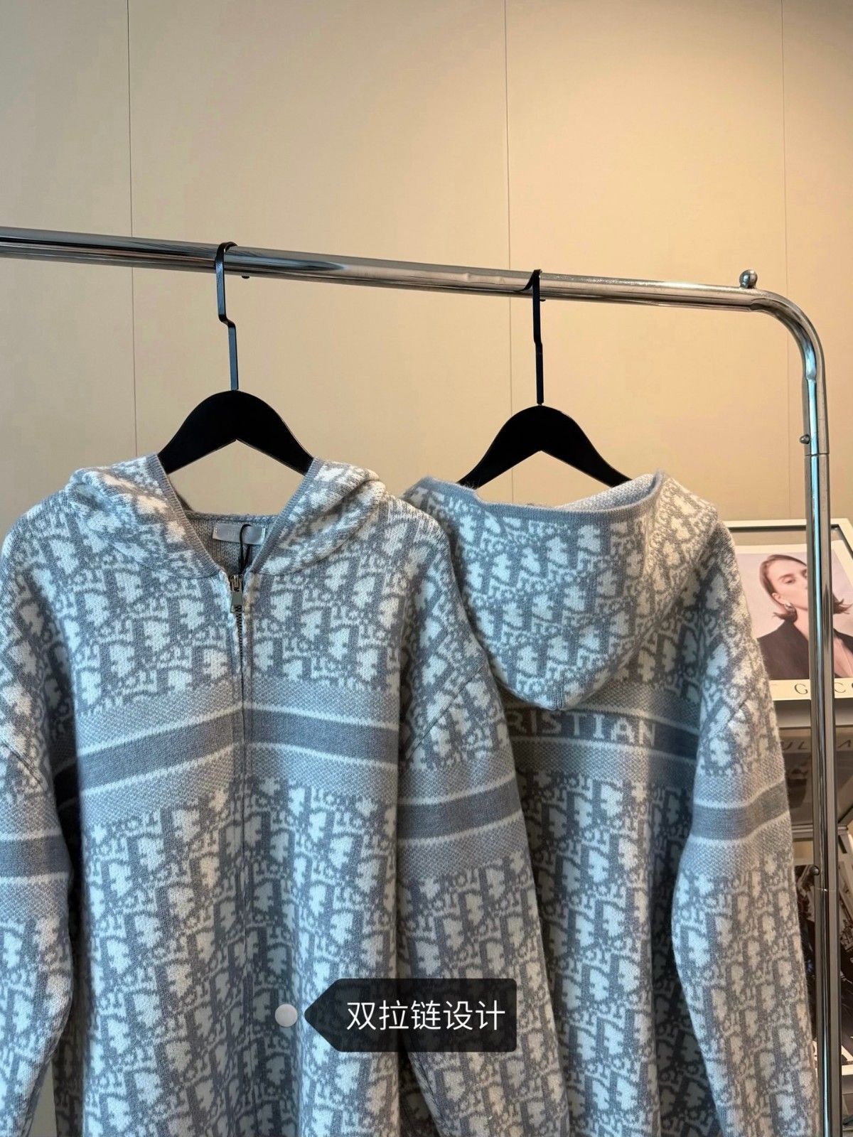 ディオール ニットジャケット 総柄 暖かい A31711