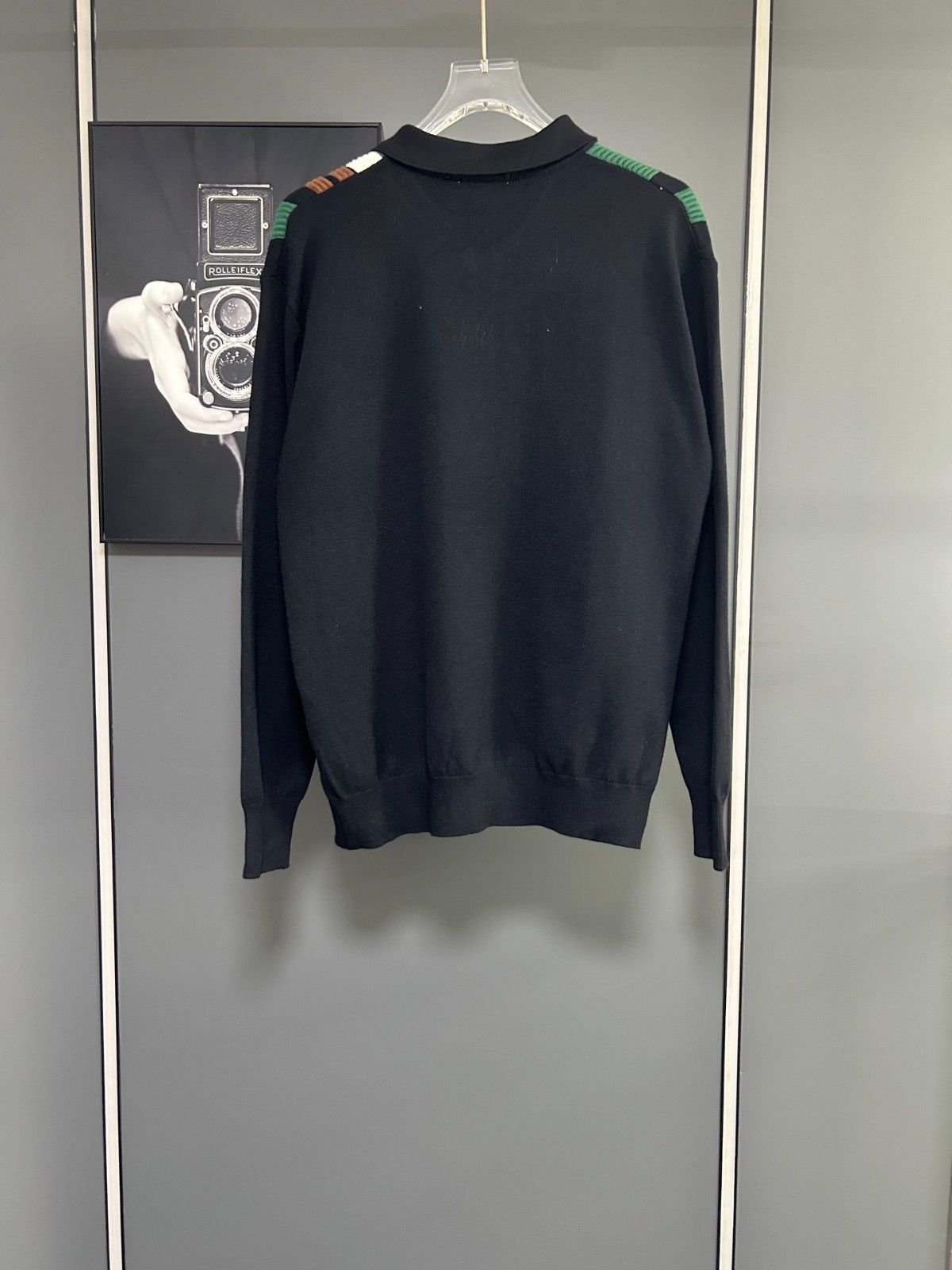 グッチ ストライプ セーター レター刺繍ロゴ ウール ニット A31785