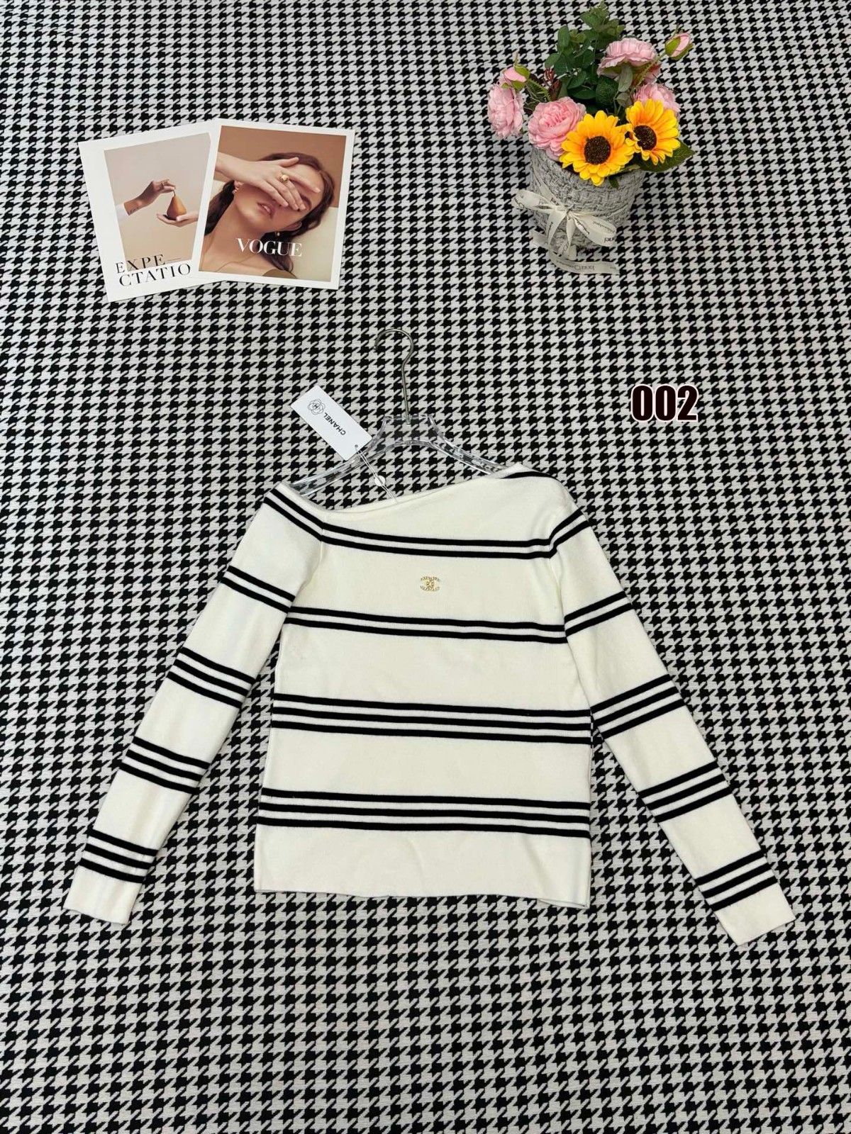 シャネル ストライプのカラーブロックニット オシャレ A31816