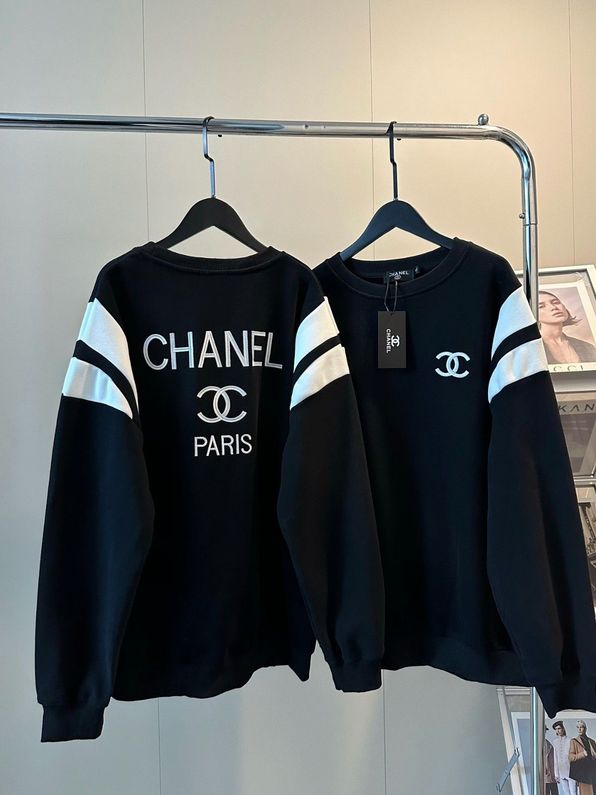 シャネル トレーナー 刺繍 裏起毛 暖かい ゆったり A31807